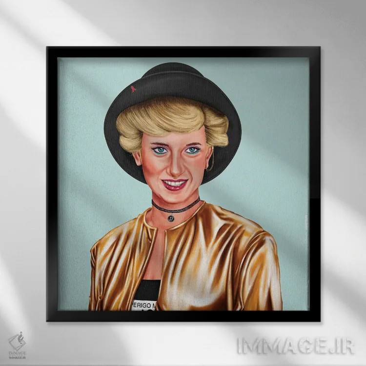 تابلو پرنسس دایانا (Lady Diana) اثر امت شیمونی - نمای قابدار مشکی