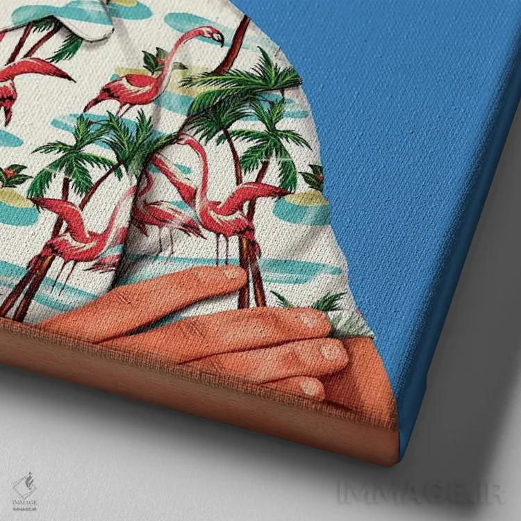 تابلو دونالد ترامپ (رئیسجمهور آمریکا) اثر امت شیمونی - نمای نزدیک بافت بوم