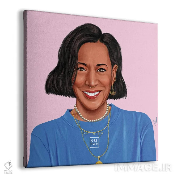 تابلو کامالا هریس (معاون رئیسجمهور آمریکا) اثر امت شیمونی - نمای پرسپکتیو محصول