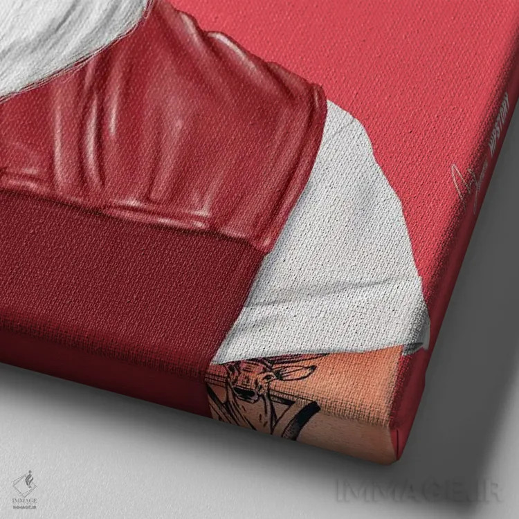 تابلو بابانوئل اثر امت شیمونی - نمای نزدیک بافت بوم