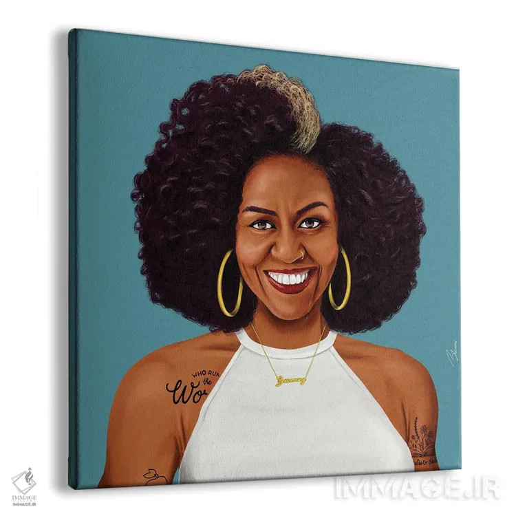 تابلو میشل اوباما (بانوی اول سابق آمریکا) اثر امت شیمونی - نمای پرسپکتیو محصول