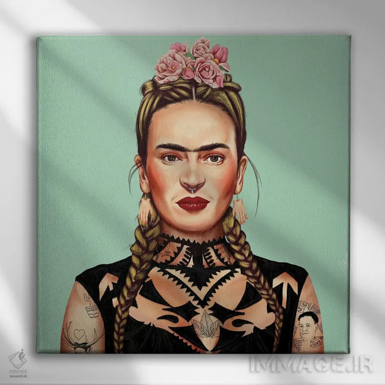 تابلو فریدا کالو (هنرمند) اثر امت شیمونی - نمای روبهرو روی دیوار