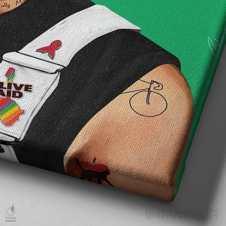 تابلو فردی مرکوری (خواننده) اثر امت شیمونی - نمای نزدیک بافت بوم