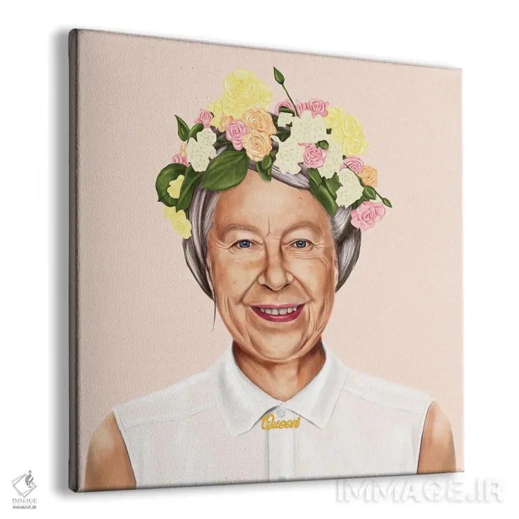 تابلو ملکه الیزابت (پادشاه بریتانیا) اثر امت شیمونی - نمای پرسپکتیو محصول