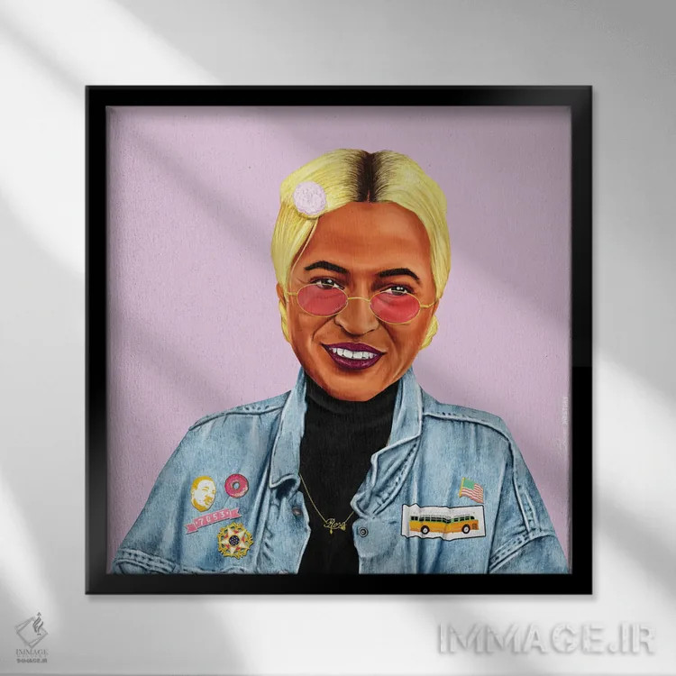 تابلو روزا پارکس (فعال حقوق مدنی) اثر امت شیمونی - نمای قابدار مشکی