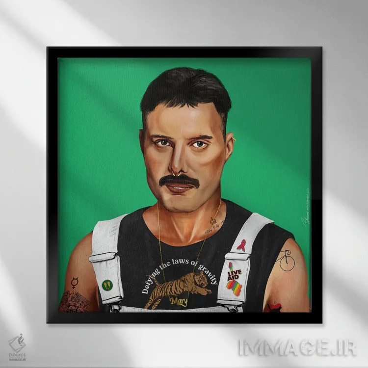 تابلو فردی مرکوری (خواننده) اثر امت شیمونی - نمای قابدار مشکی