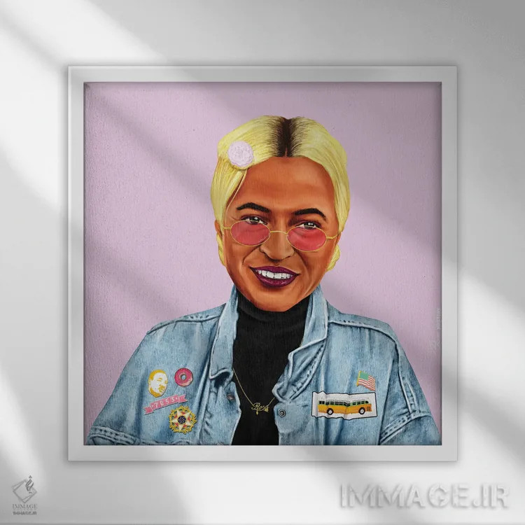 تابلو روزا پارکس (فعال حقوق مدنی) اثر امت شیمونی - نمای قابدار سفید