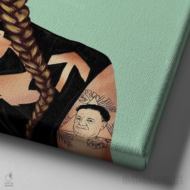 تابلو فریدا کالو (هنرمند) اثر امت شیمونی - نمای نزدیک بافت بوم