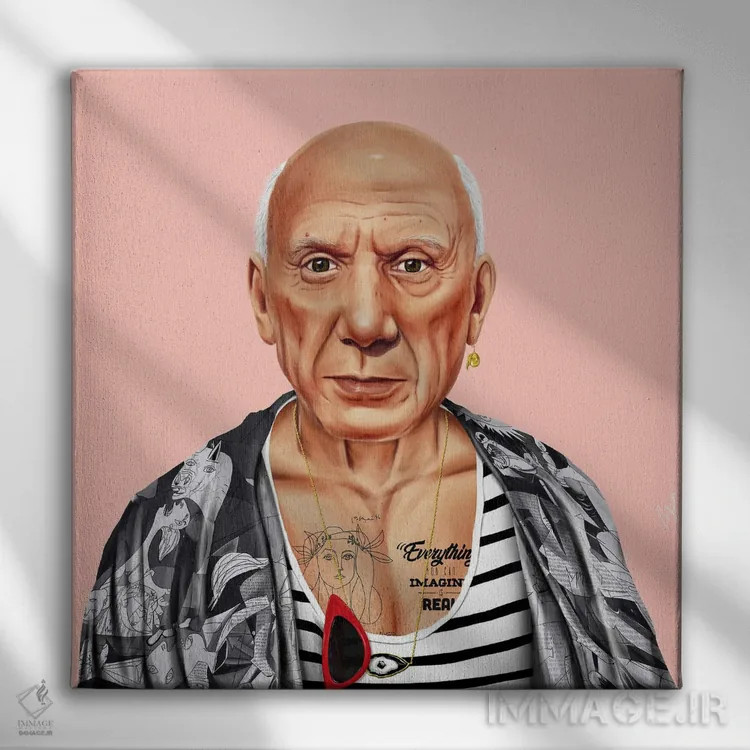 تابلو پابلو پیکاسو (هنرمند) اثر امت شیمونی - نمای روبهرو روی دیوار