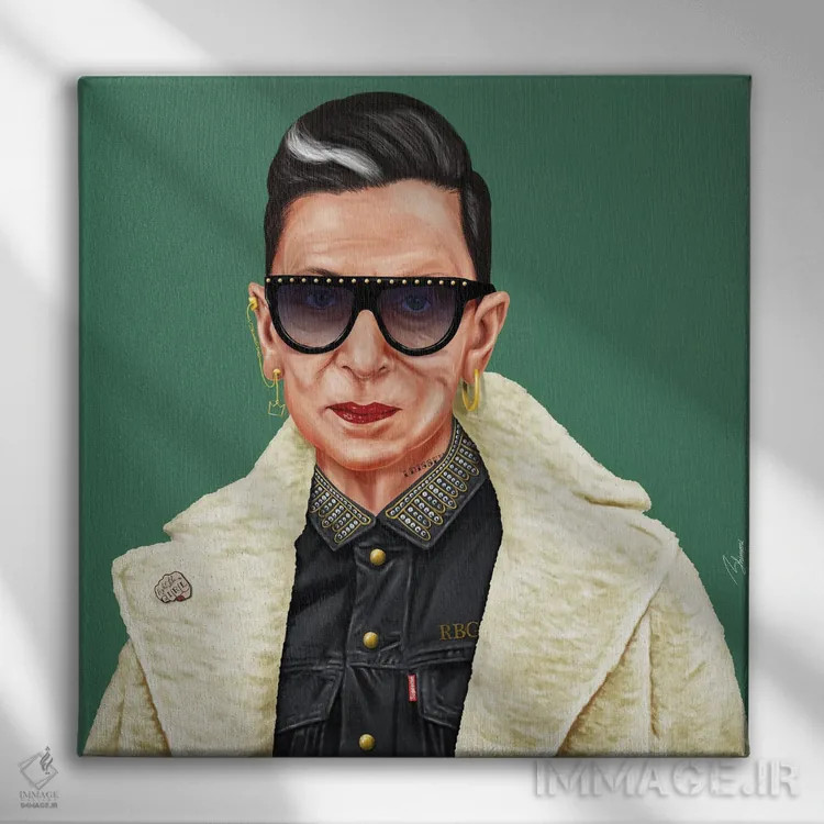 تابلو روث بیدر گینزبرگ (RBG) (قاضی) اثر امت شیمونی - نمای روبهرو روی دیوار