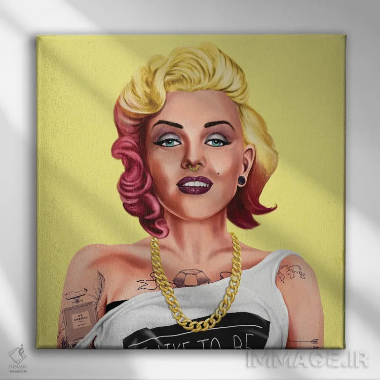 تابلو مرلین مونرو (بازیگر) اثر امت شیمونی - نمای روبهرو روی دیوار