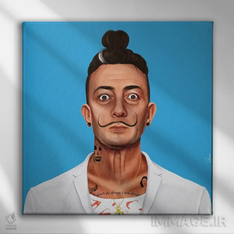 تابلو سالوادور دالی (هنرمند) اثر امت شیمونی - نمای روبهرو روی دیوار