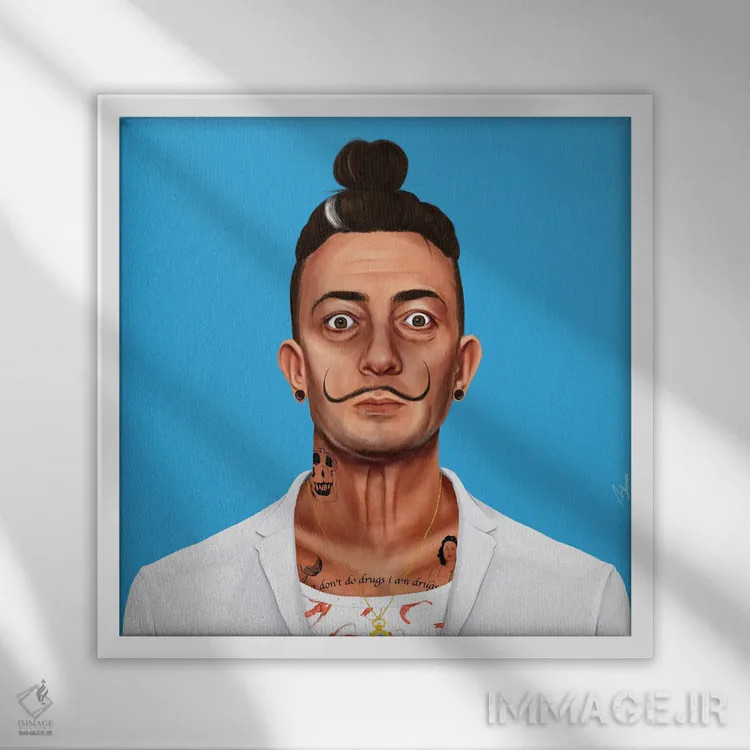 تابلو سالوادور دالی (هنرمند) اثر امت شیمونی - نمای قابدار سفید