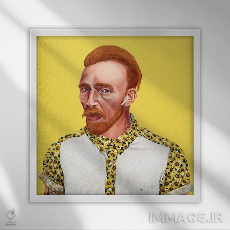 تابلو ونسان ونگوگ (هنرمند) اثر امت شیمونی - نمای قابدار سفید