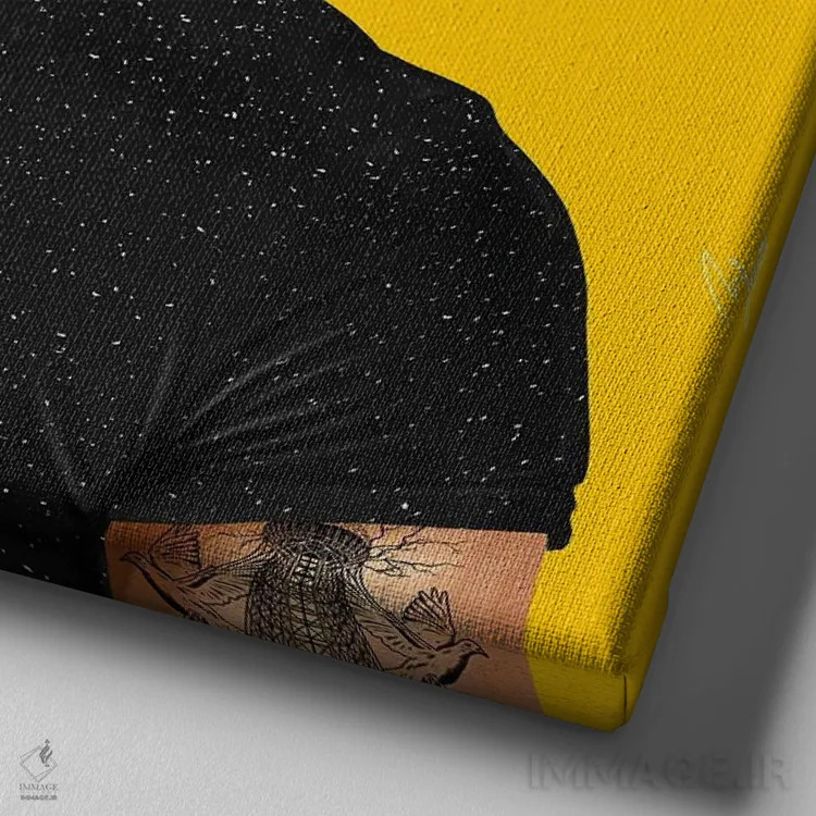 تابلو نیکولا تسلا (دانشمند) اثر امت شیمونی - نمای نزدیک بافت بوم