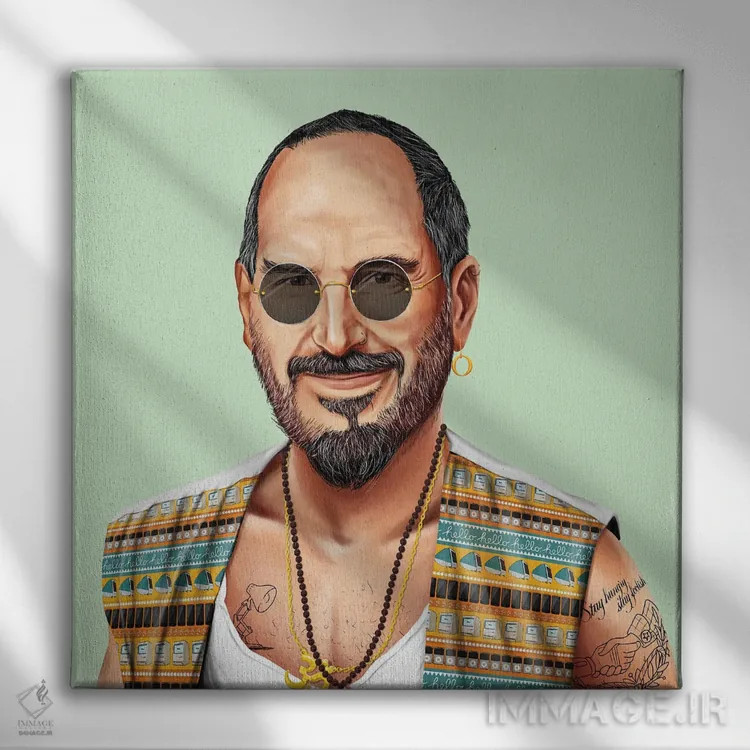 تابلو استیو جابز (کارآفرین) اثر امت شیمونی - نمای روبهرو روی دیوار