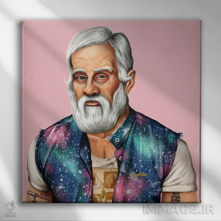 تابلو گالیله (دانشمند) اثر امت شیمونی - نمای روبهرو روی دیوار