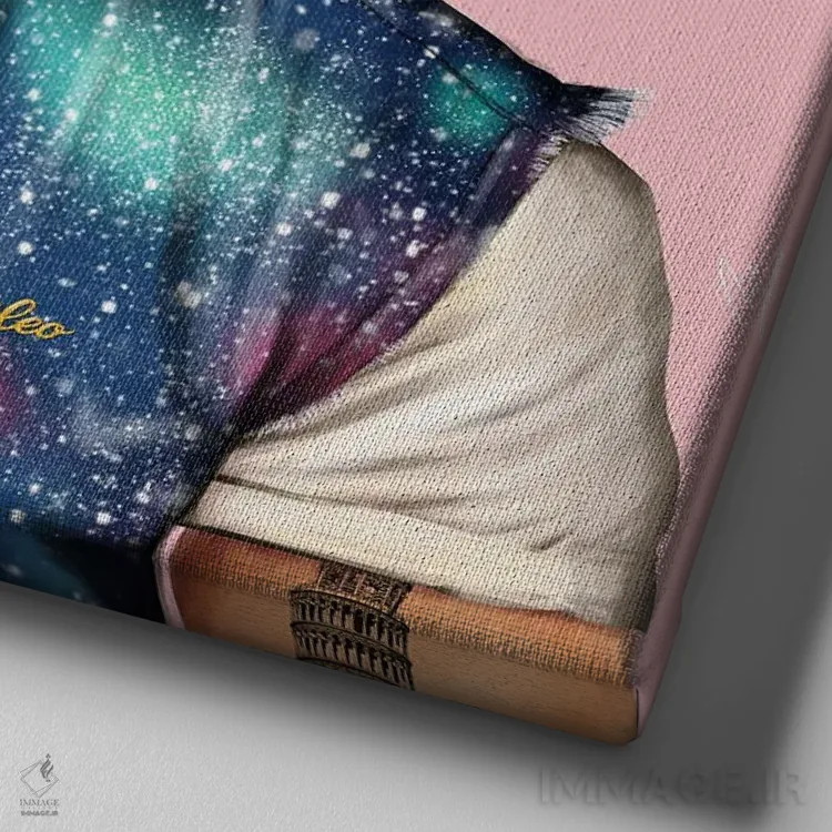 تابلو گالیله (دانشمند) اثر امت شیمونی - نمای نزدیک بافت بوم