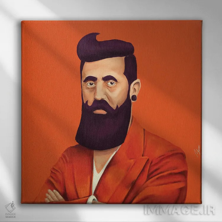 تابلو تئودور هرتسل (بنیامین زئو هرتسل) اثر امت شیمونی - نمای روبهرو روی دیوار