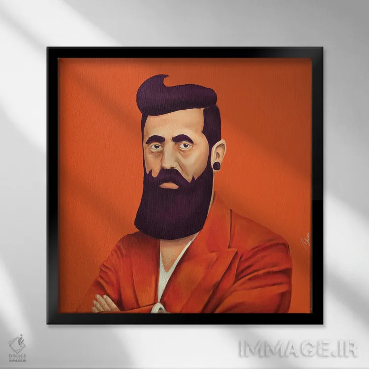 تابلو تئودور هرتسل (بنیامین زئو هرتسل) اثر امت شیمونی - نمای قابدار مشکی