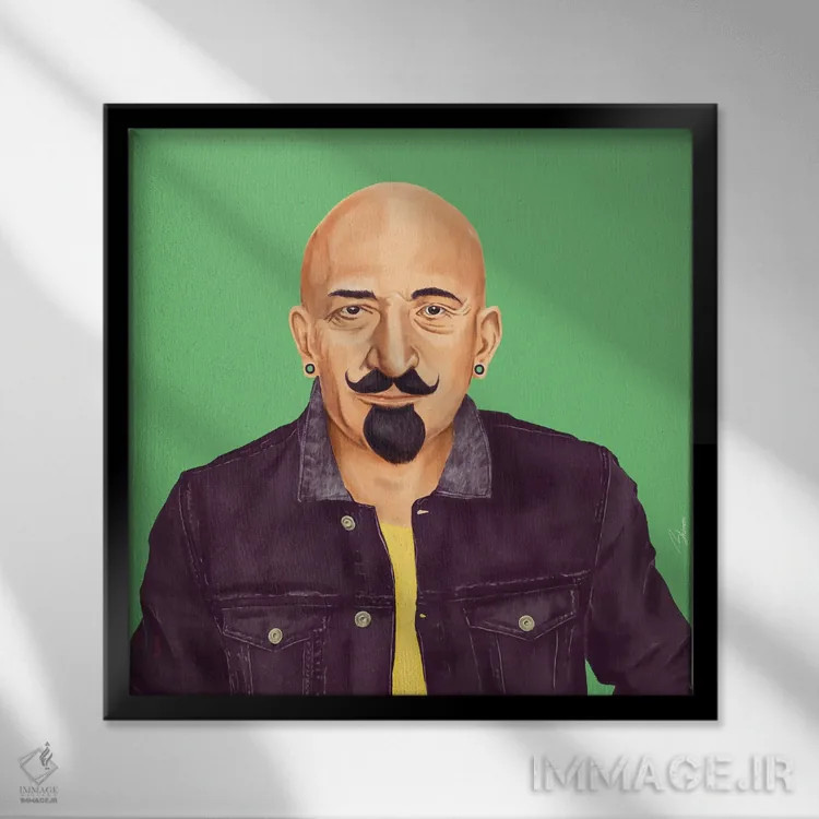 تابلو حاییم وایزمن (نخستوزیر اسرائیل) اثر امت شیمونی - نمای قابدار مشکی