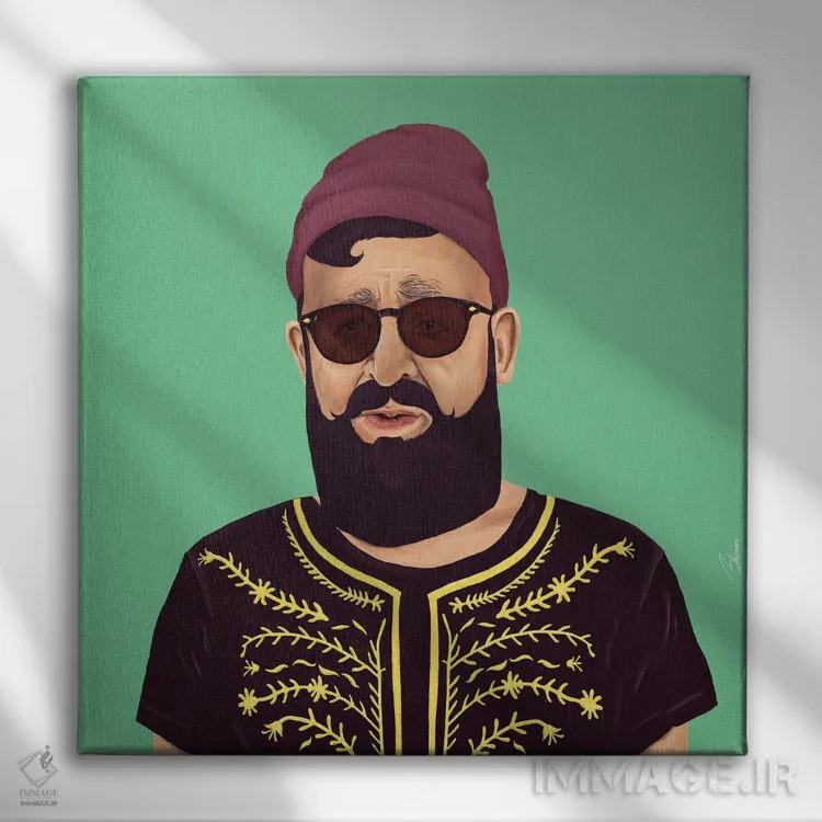 تابلو عوفادیا یوسف (رهبر معنویتی اسرائیل) اثر امت شیمونی - نمای روبهرو روی دیوار