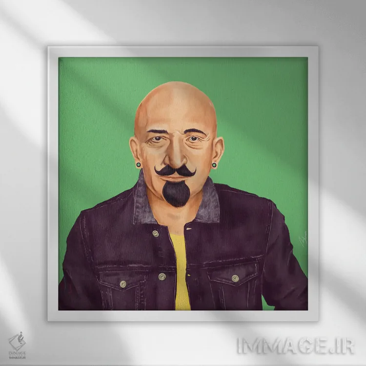 تابلو حاییم وایزمن (نخستوزیر اسرائیل) اثر امت شیمونی - نمای قابدار سفید