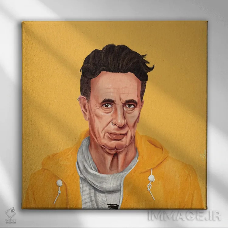 تابلو شیمون پرز (رئیسجمهور اسرائیل) اثر امت شیمونی - نمای روبهرو روی دیوار