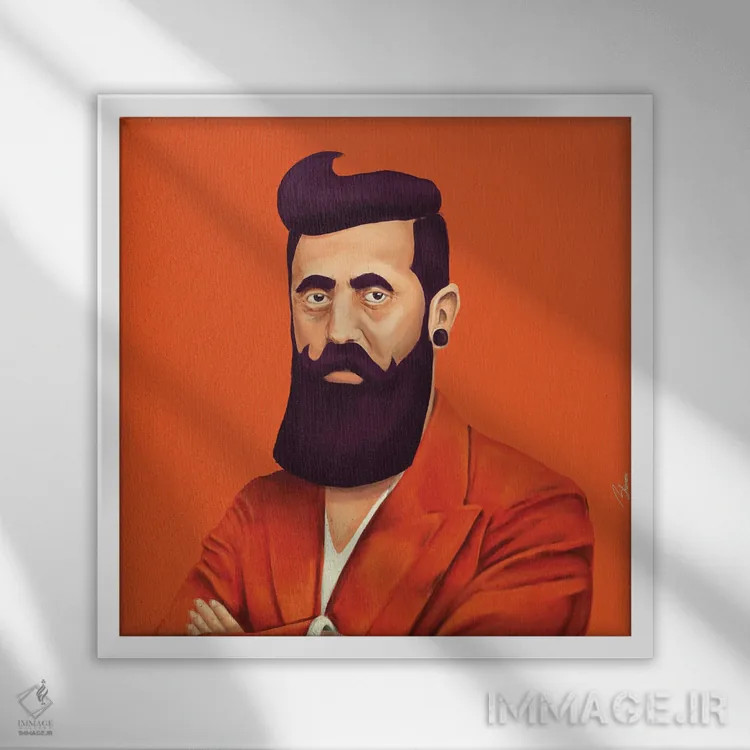 تابلو تئودور هرتسل (بنیامین زئو هرتسل) اثر امت شیمونی - نمای قابدار سفید