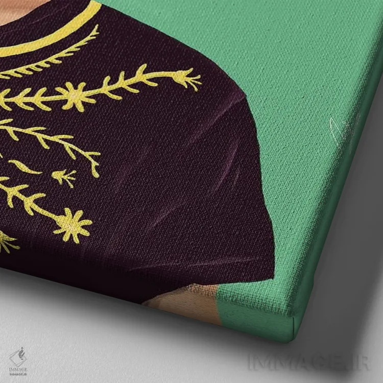 تابلو عوفادیا یوسف (رهبر معنویتی اسرائیل) اثر امت شیمونی - نمای نزدیک بافت بوم