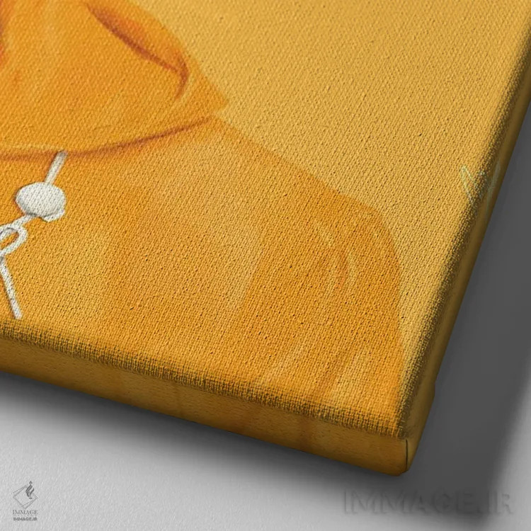 تابلو شیمون پرز (رئیسجمهور اسرائیل) اثر امت شیمونی - نمای نزدیک بافت بوم