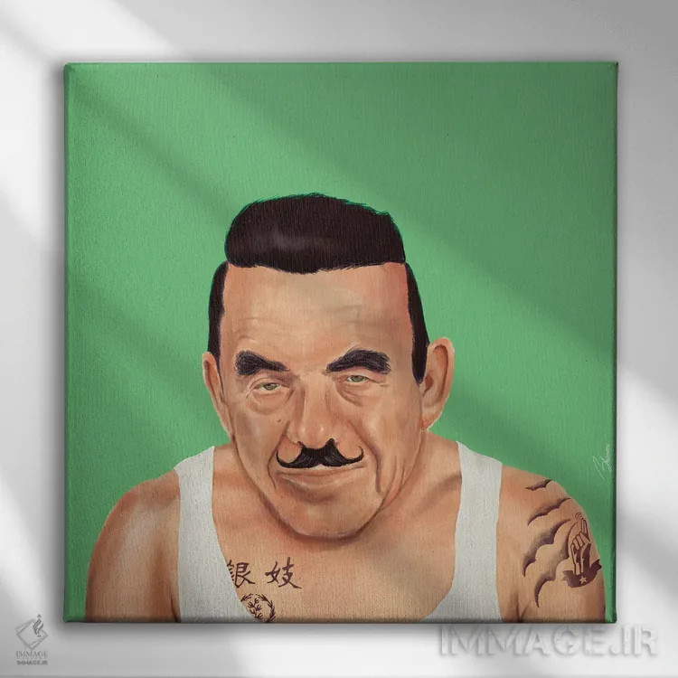 تابلو اسحاق شامیر (نخستوزیر اسرائیل) اثر امت شیمونی - نمای روبهرو روی دیوار