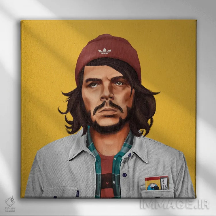 تابلو چه گوارا (انقلابی کوبا) اثر امت شیمونی - نمای روبهرو روی دیوار