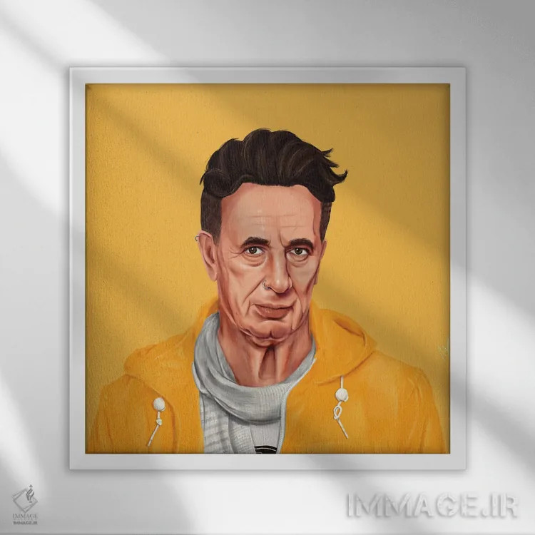 تابلو شیمون پرز (رئیسجمهور اسرائیل) اثر امت شیمونی - نمای قابدار سفید