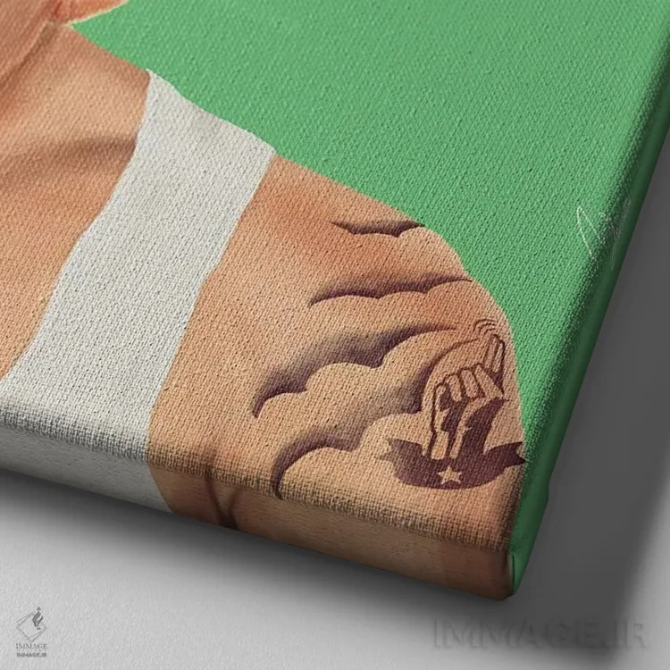 تابلو اسحاق شامیر (نخستوزیر اسرائیل) اثر امت شیمونی - نمای نزدیک بافت بوم