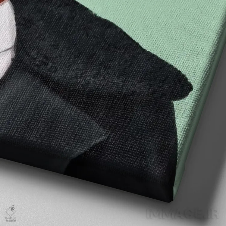 تابلو آنگلا مرکل (صدر اعظم آلمان) اثر امت شیمونی - نمای نزدیک بافت بوم