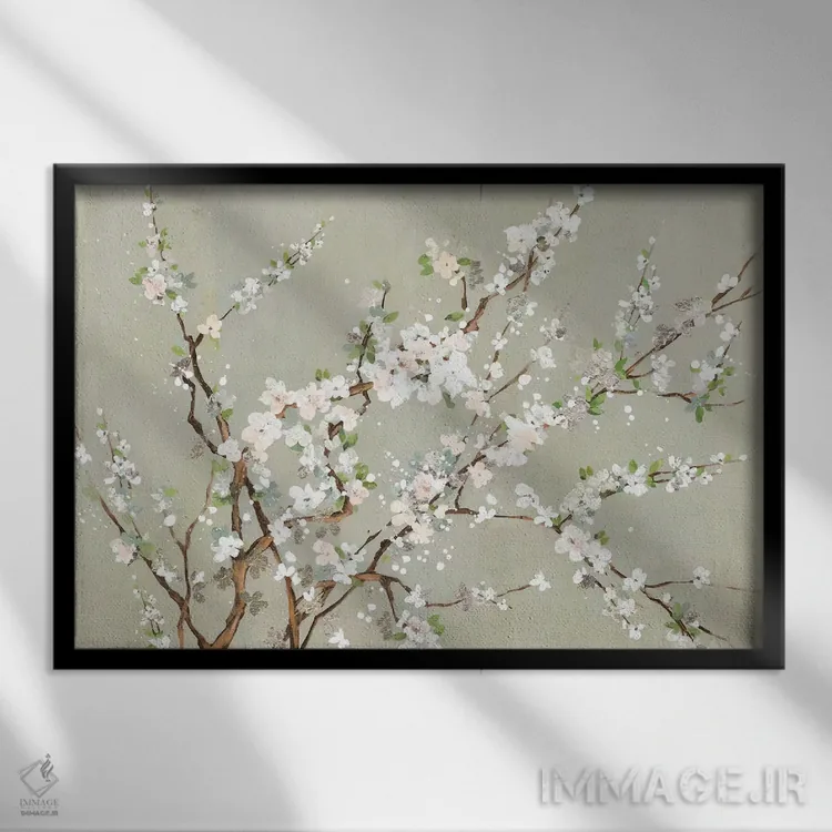 تابلو گیشا (زن سنتی ژاپنی) اثر آسیا جنسن - نمای قابدار مشکی