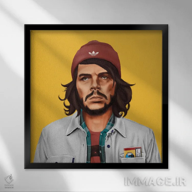 تابلو چه گوارا (انقلابی کوبا) اثر امت شیمونی - نمای قابدار مشکی