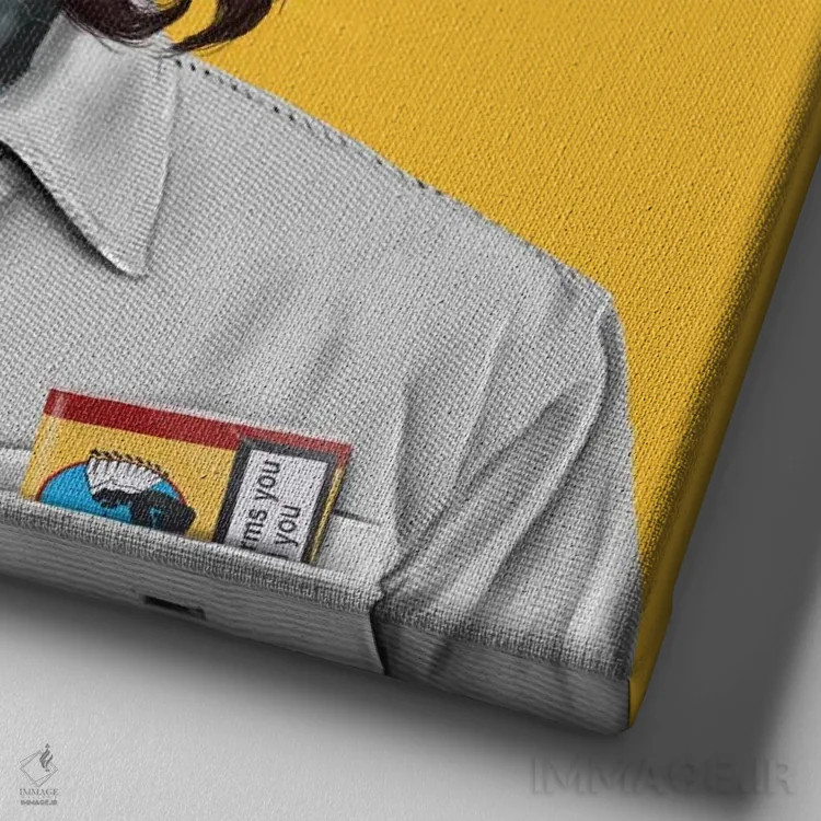 تابلو چه گوارا (انقلابی کوبا) اثر امت شیمونی - نمای نزدیک بافت بوم