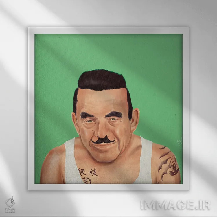 تابلو اسحاق شامیر (نخستوزیر اسرائیل) اثر امت شیمونی - نمای قابدار سفید