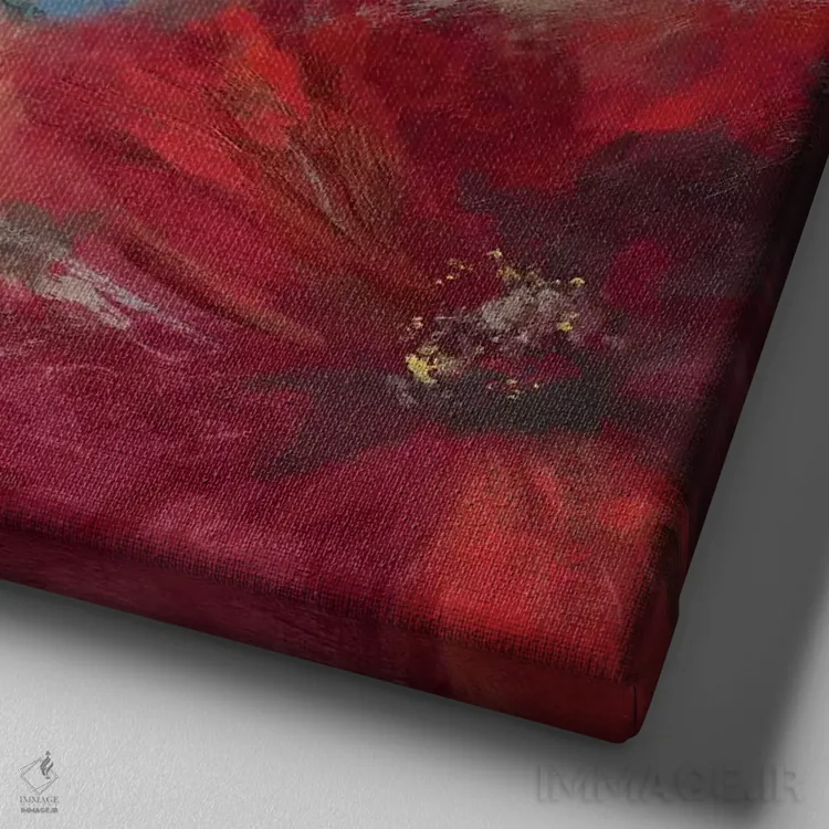 تابلو مرغ مگسخوار I اثر آسیا جنسن - نمای نزدیک بافت بوم