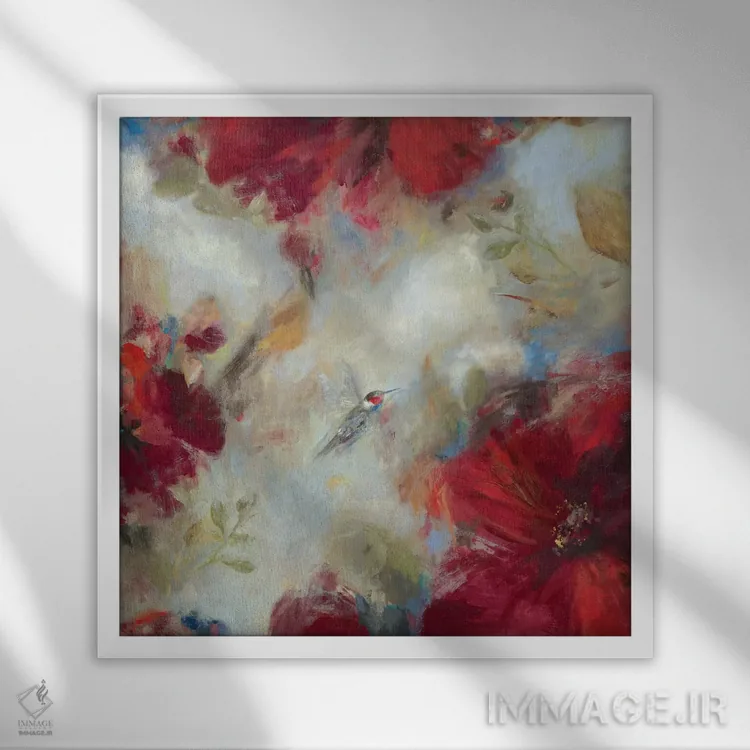 تابلو مرغ مگسخوار I اثر آسیا جنسن - نمای قابدار سفید