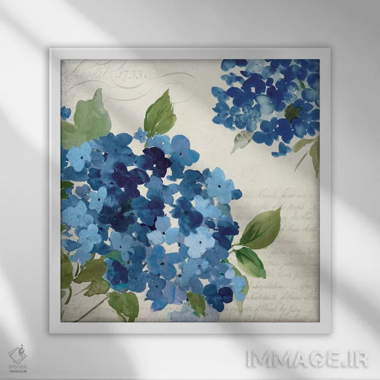 تابلو هورتانسیا همپتون I اثر آسیا جنسن - نمای قابدار سفید