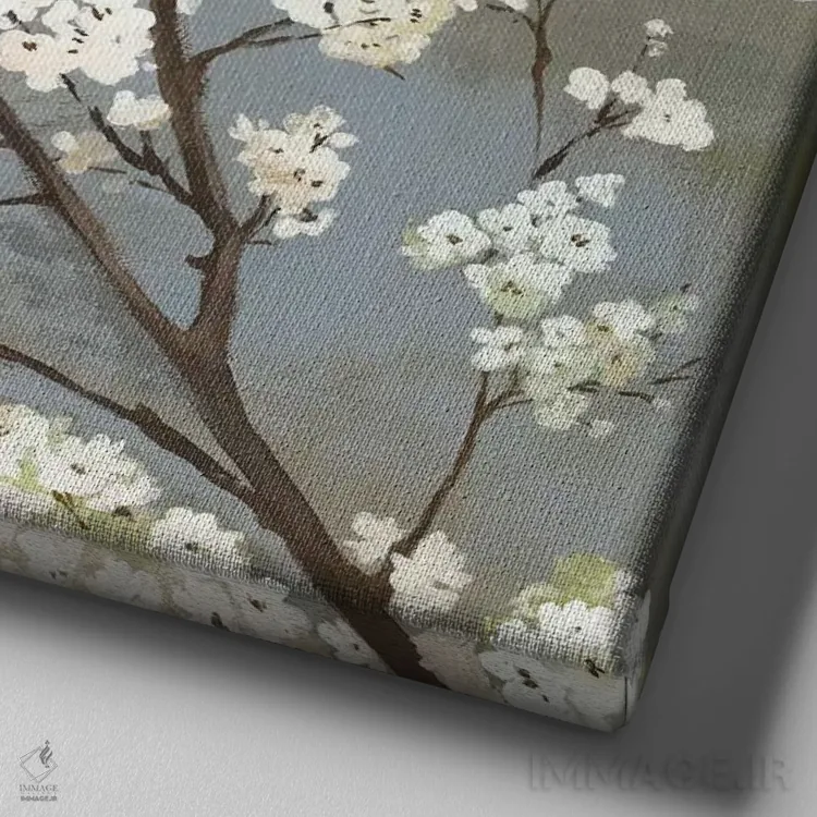 تابلو ستایش بهار I اثر آسیا جنسن - نمای نزدیک بافت بوم