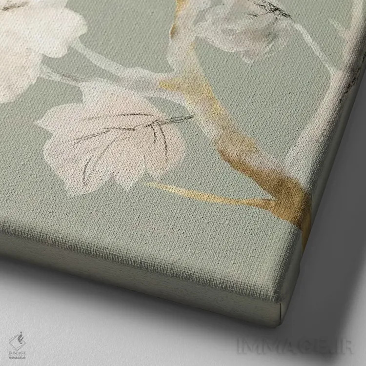 تابلو ماگنولیای بهشتی II اثر آسیا جنسن - نمای نزدیک بافت بوم