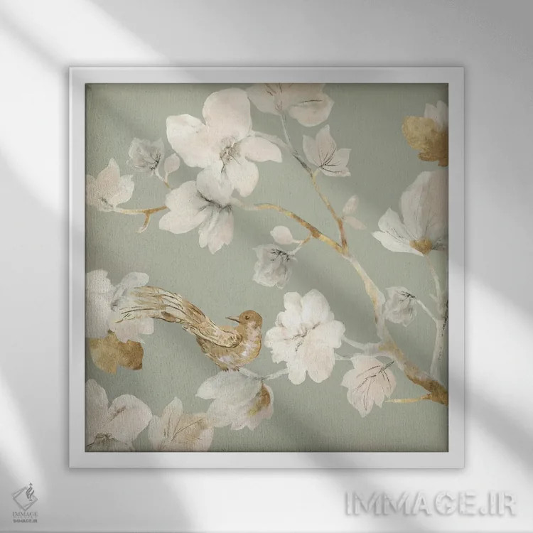 تابلو ماگنولیای بهشتی II اثر آسیا جنسن - نمای قابدار سفید