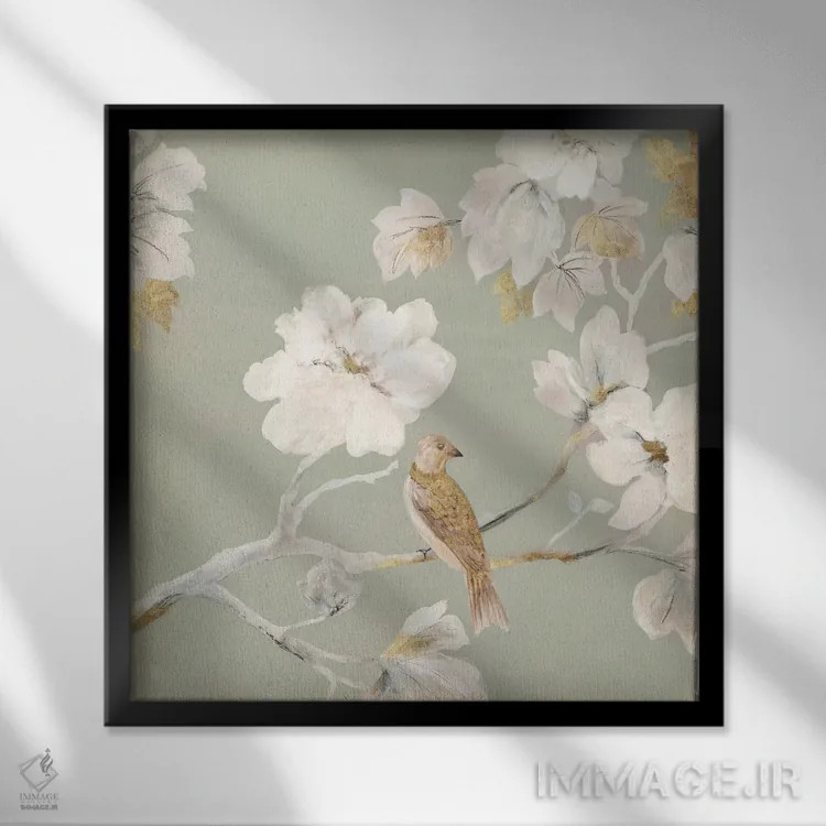 تابلو ماگنولیای بهشتی I اثر آسیا جنسن - نمای قابدار مشکی