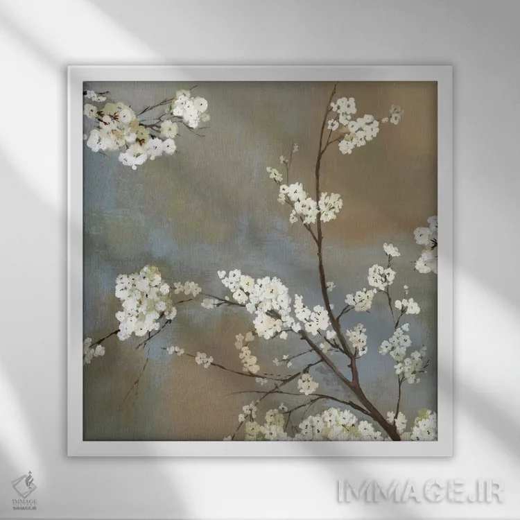 تابلو ستایش بهار I اثر آسیا جنسن - نمای قابدار سفید