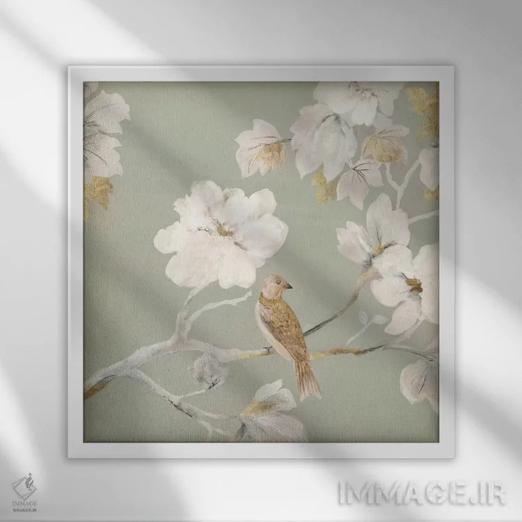 تابلو ماگنولیای بهشتی I اثر آسیا جنسن - نمای قابدار سفید