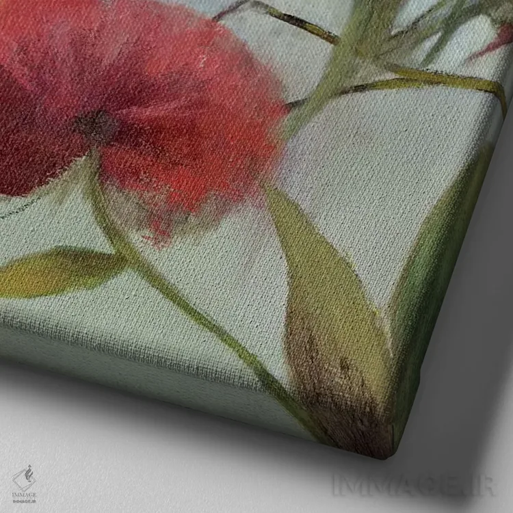 تابلو گلهای وحشی II اثر آسیا جنسن - نمای نزدیک بافت بوم